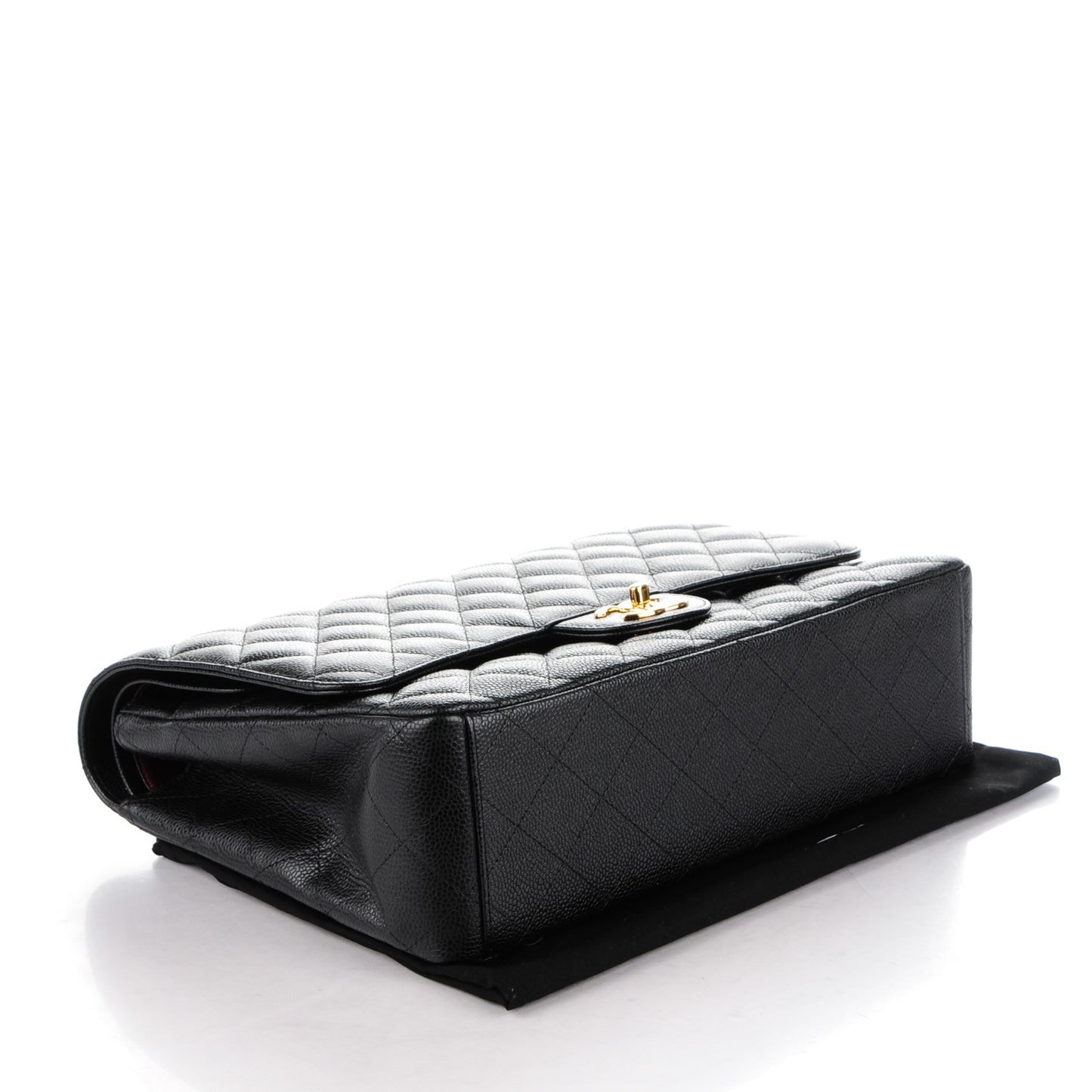 Caviar Quilted Maxi Double Flap Black