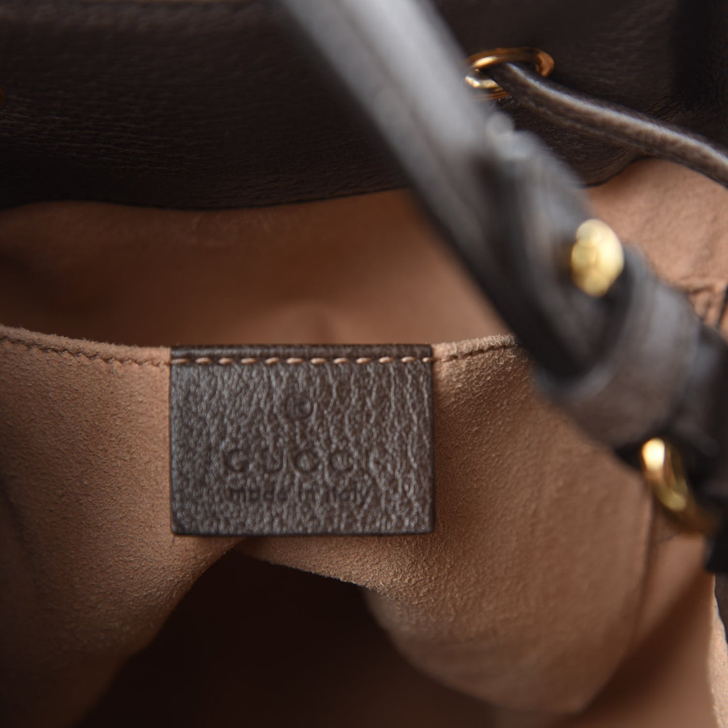 GG Supreme Monogram Web Small Ophidia Bucket Bag Brown