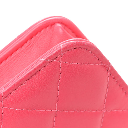 Chanel Lambskin Quilted Trendy CC Wallet On Chain WOC Pink 12 of 16