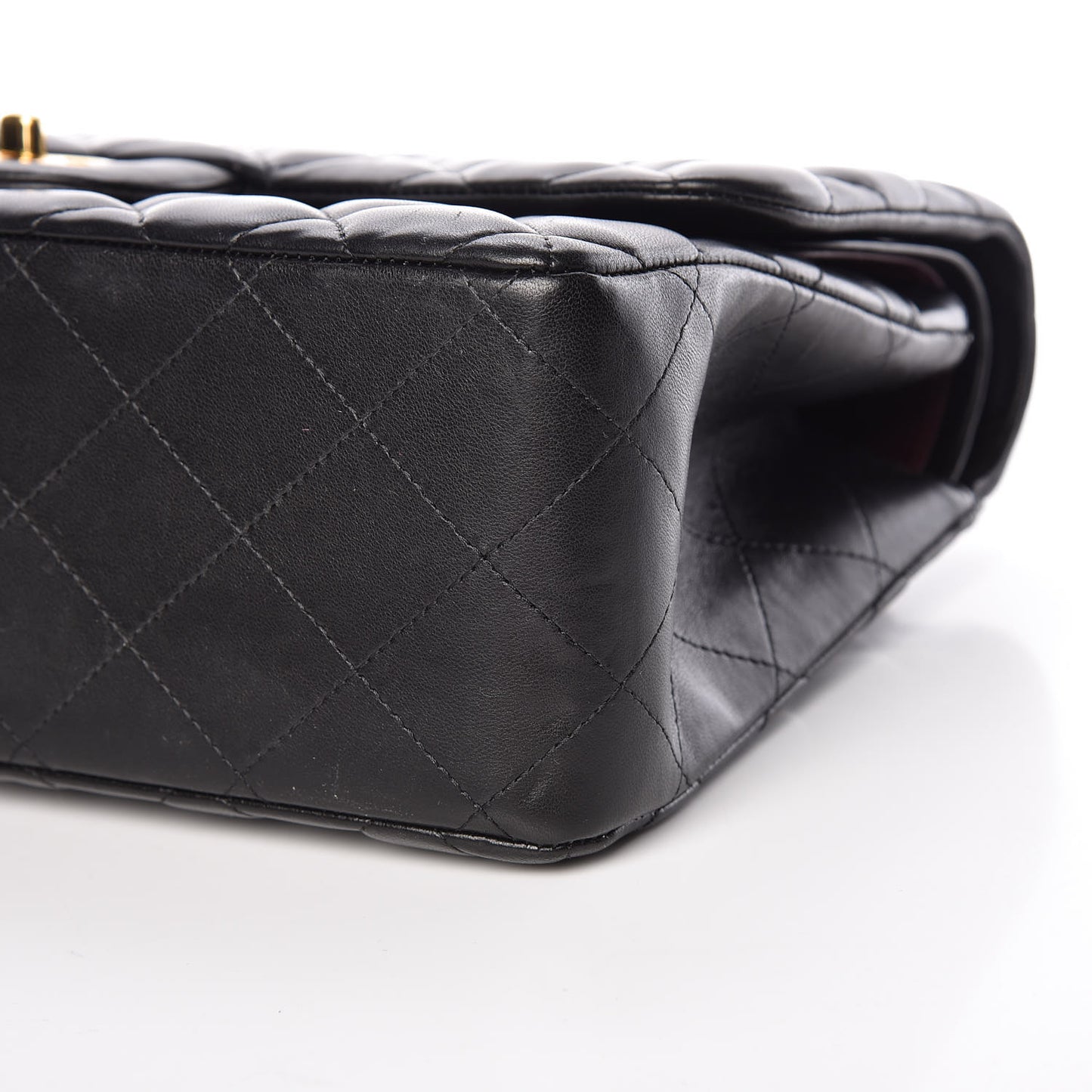 Lambskin Quilted Jumbo Double Flap Black