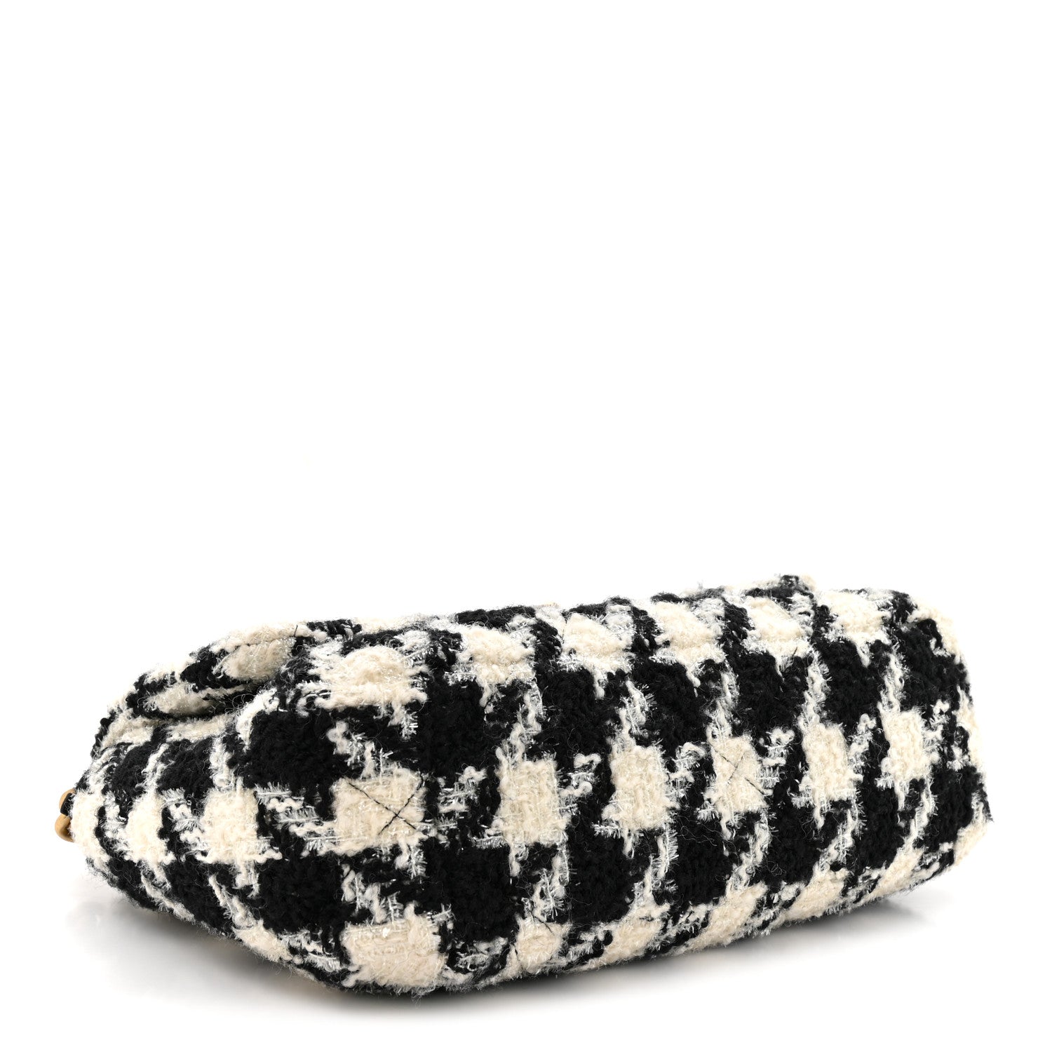 Chanel Tweed Quilted Medium Chanel 19 Flap Black Ecru White 4 of 10