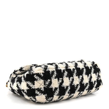 Chanel Tweed Quilted Medium Chanel 19 Flap Black Ecru White 4 of 10