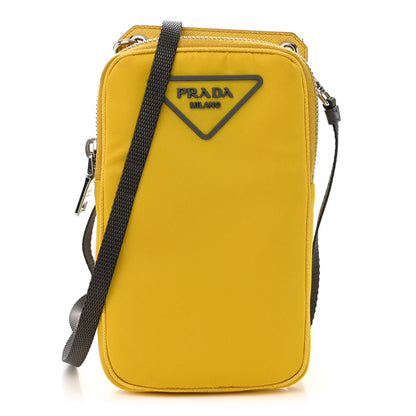 Prada Tessuto Nylon Phone Case Crossbody Bag Giallo 1 of 10