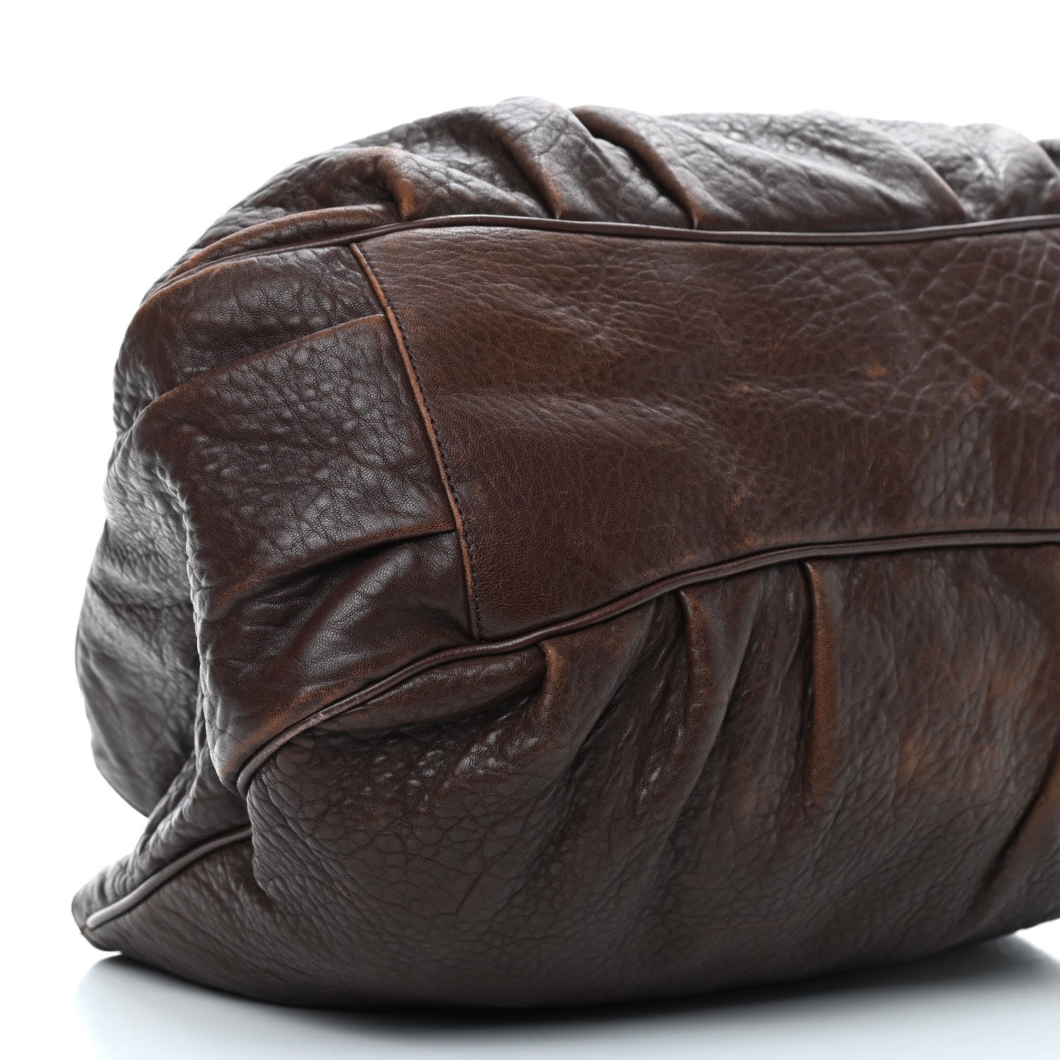 Fendi Crinkled Lambskin Mia Tote Cognac 13 of 14