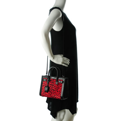 Saint Laurent Calf Hair Leopard Printed Nano Sac De Jour Red Black 2 of 6