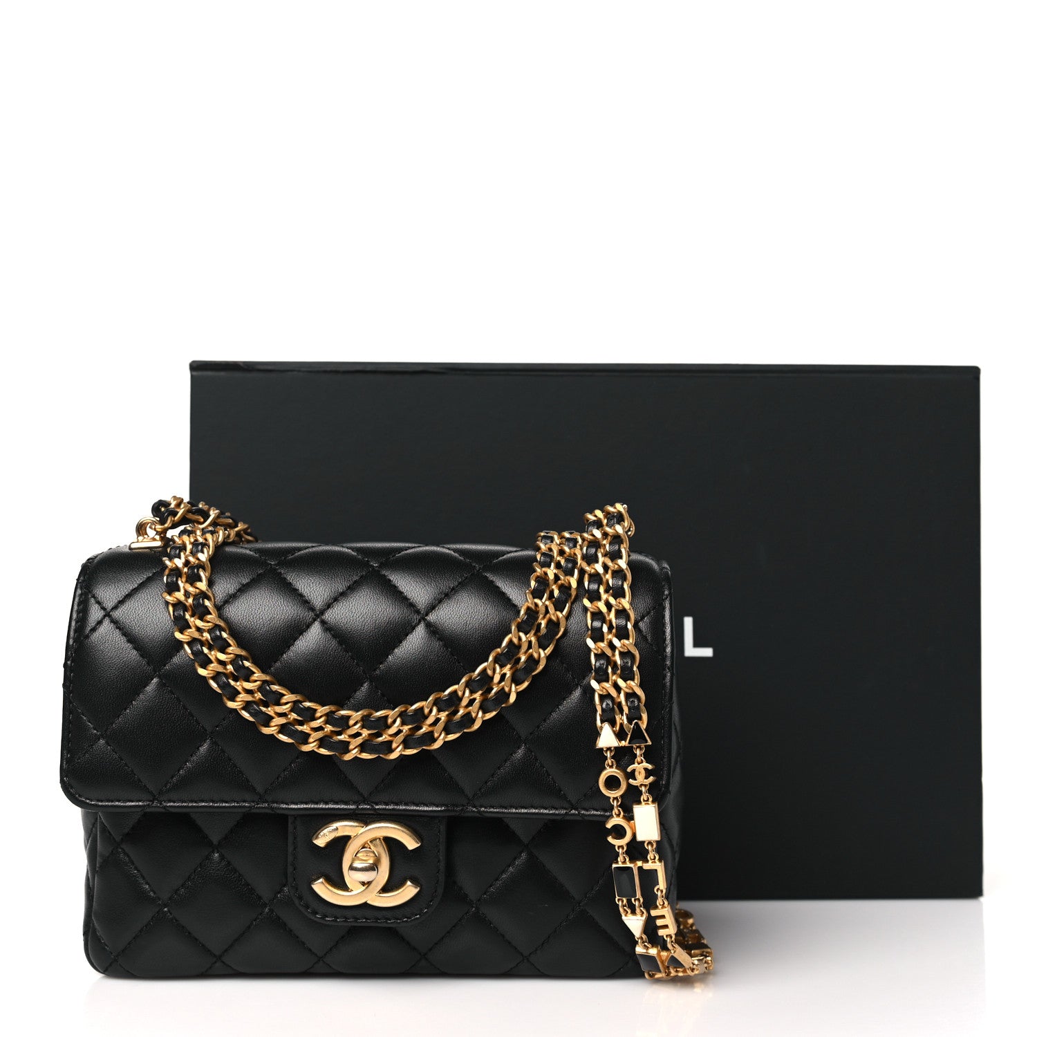 Chanel Lambskin Enamel Quilted Mini Flap Black 11 of 11