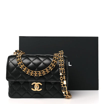 Chanel Lambskin Enamel Quilted Mini Flap Black 11 of 11