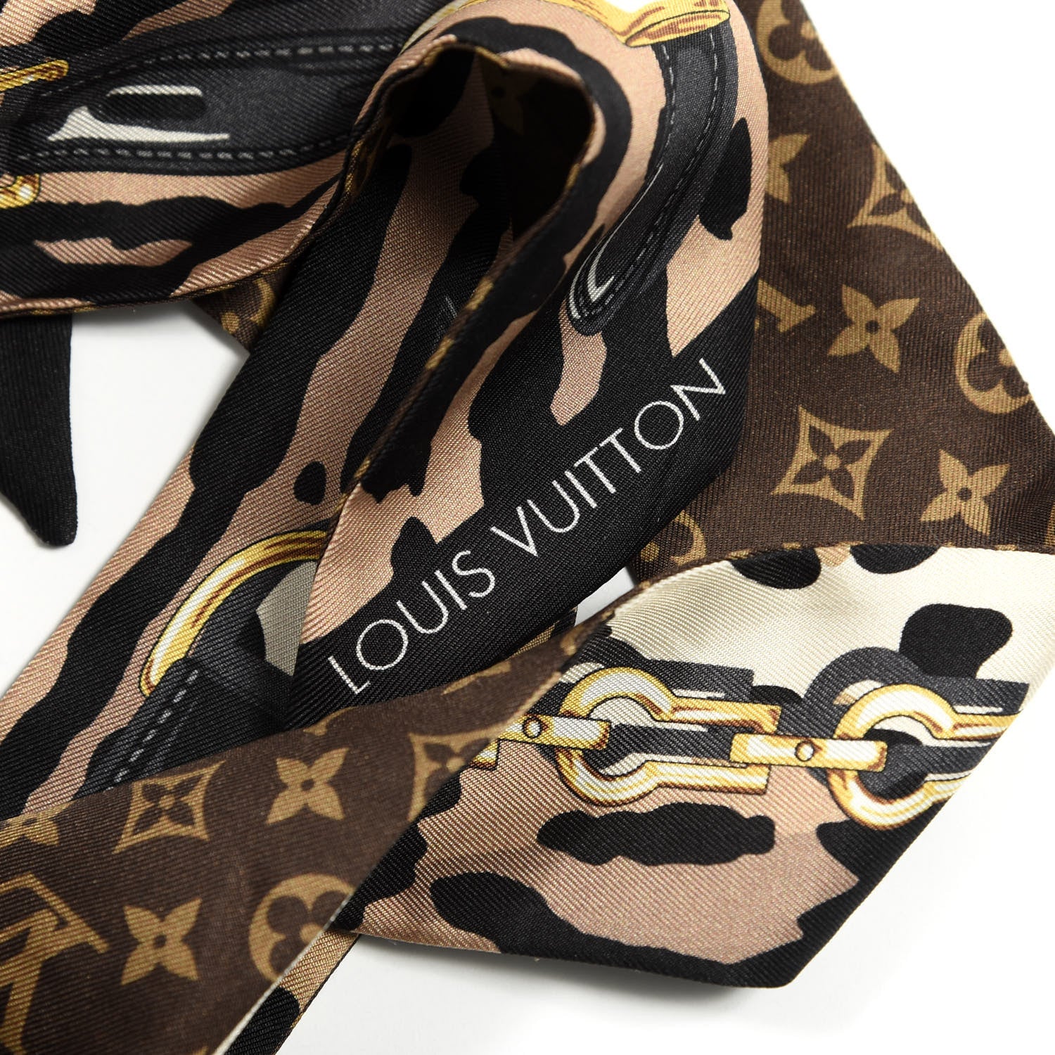 Louis Vuitton Silk Monogram Confidential Bandeau Marron 3 of 3