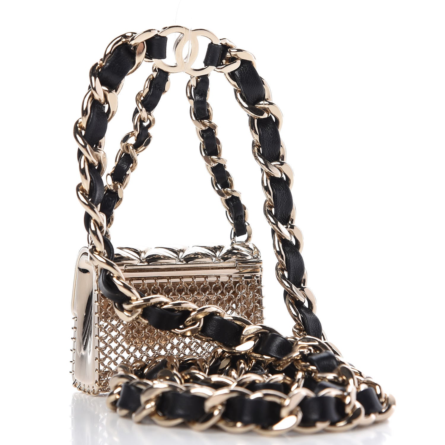 Chanel Lambskin Chain CC Flap Bag Belt 85 Black Gold 3 of 6
