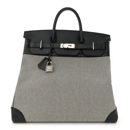 Hermes Hunter Criss Viking Evergrain HAC Birkin 40 Ecru Black 1 of 10