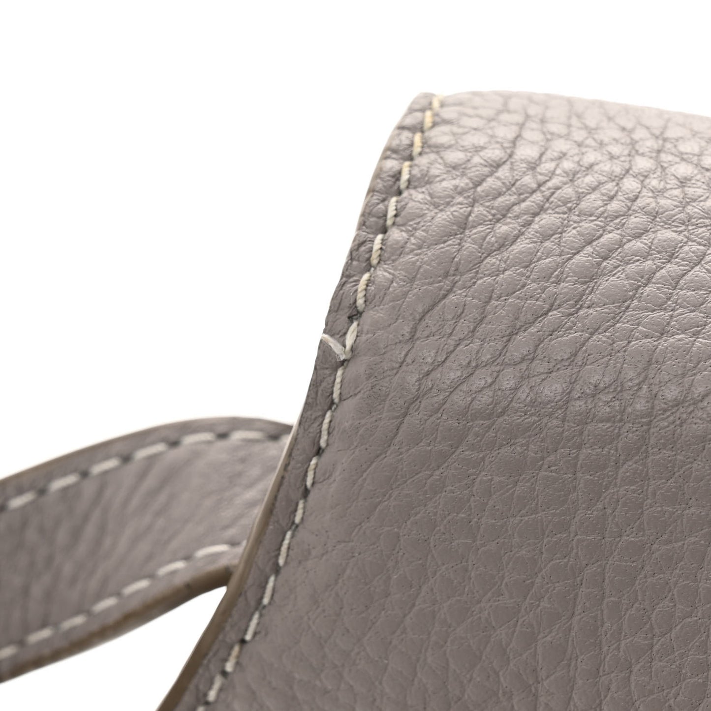 Grained Calfskin Small Marcie Saddle Bag Cashmere Grey