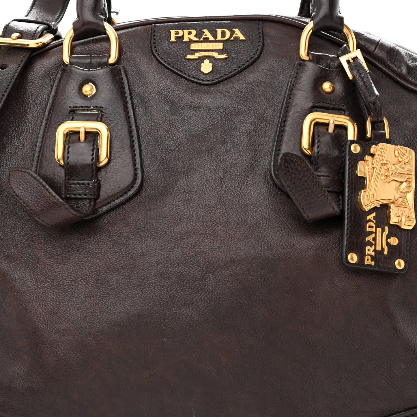 Glace Calf Large Dome Satchel Moro