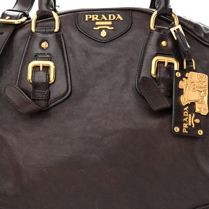 Prada Glace Calf Large Dome Satchel Moro 10 of 16