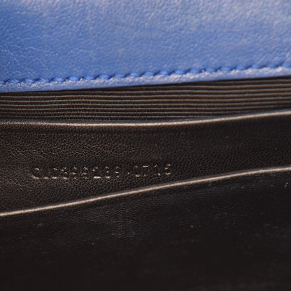 Saint Laurent Sheepskin Matelasse Chevron Monogram Classic Baby Chain Bag Blue Majorelle 8 of 20