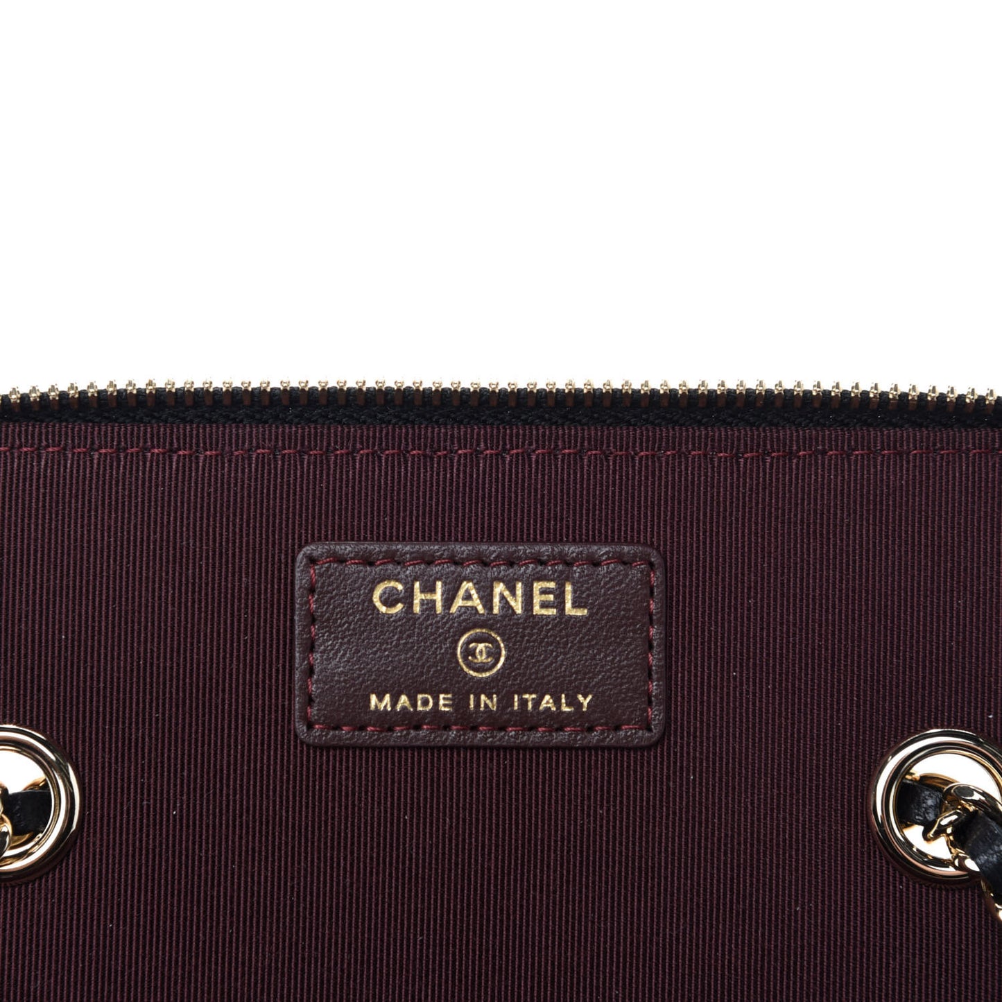 Lambskin Quilted Small Vanity Case With Chain Black