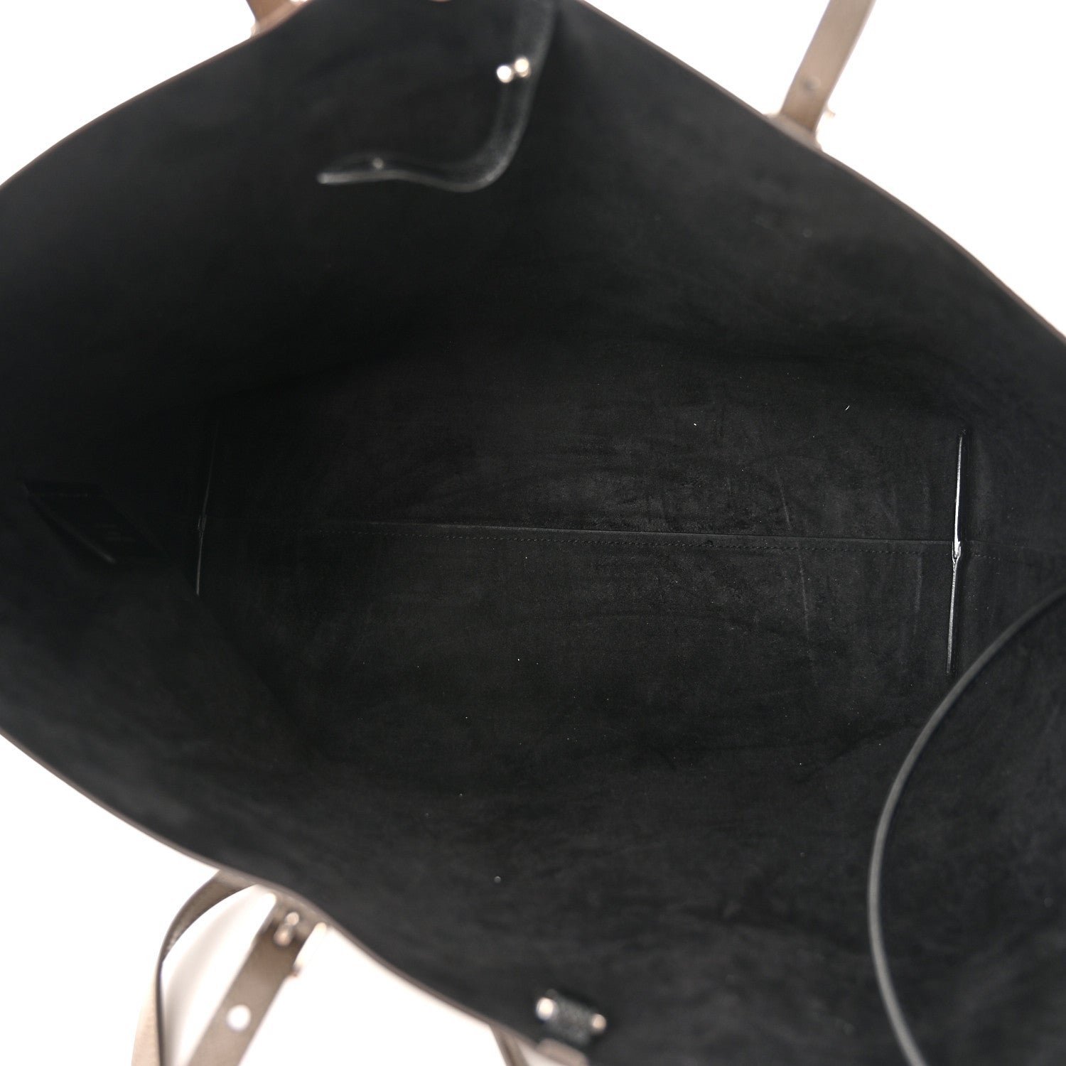 Saint Laurent Grained Calfskin Large Shopping Tote Warm Taupe Black 6 of 12