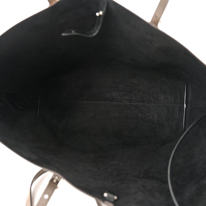 Saint Laurent Grained Calfskin Large Shopping Tote Warm Taupe Black 6 of 12