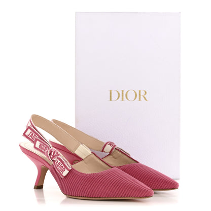 Christian Dior Technical Canvas Ribbon J Adior Slingback 65mm Pumps 37.5 Dusty Pink 11 of 11
