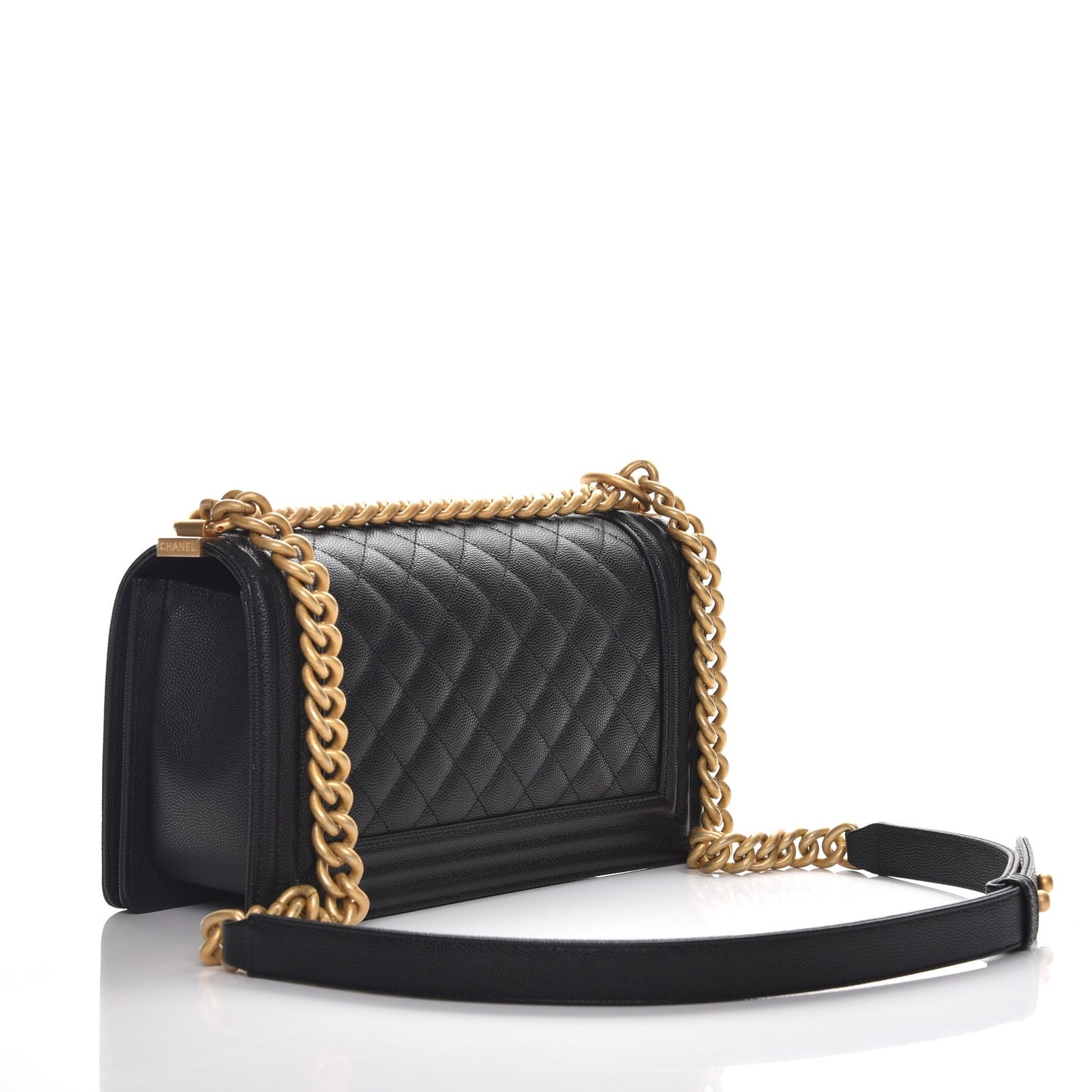 Caviar Quilted Medium Boy Flap Black