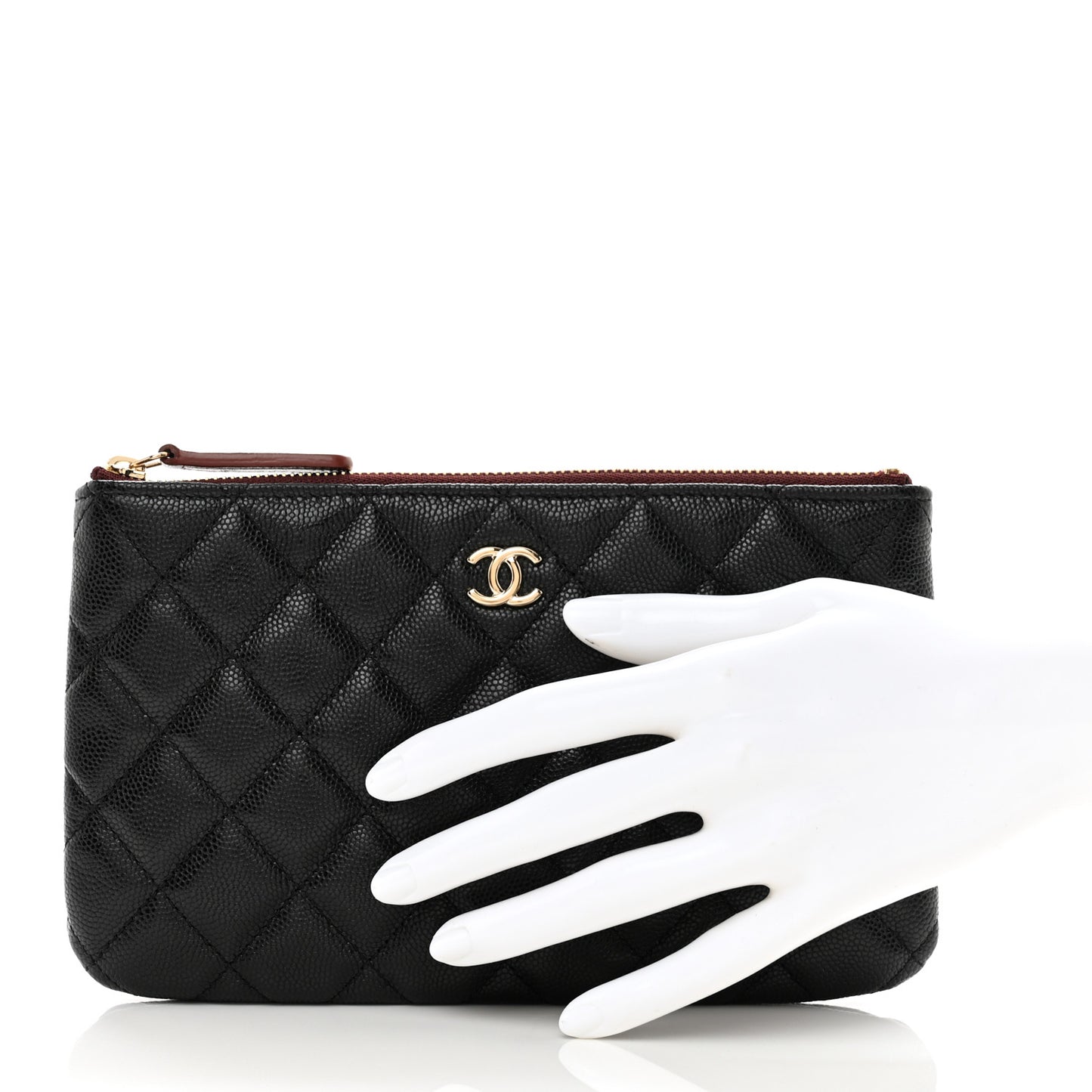 Caviar Quilted Cosmetic Case Black