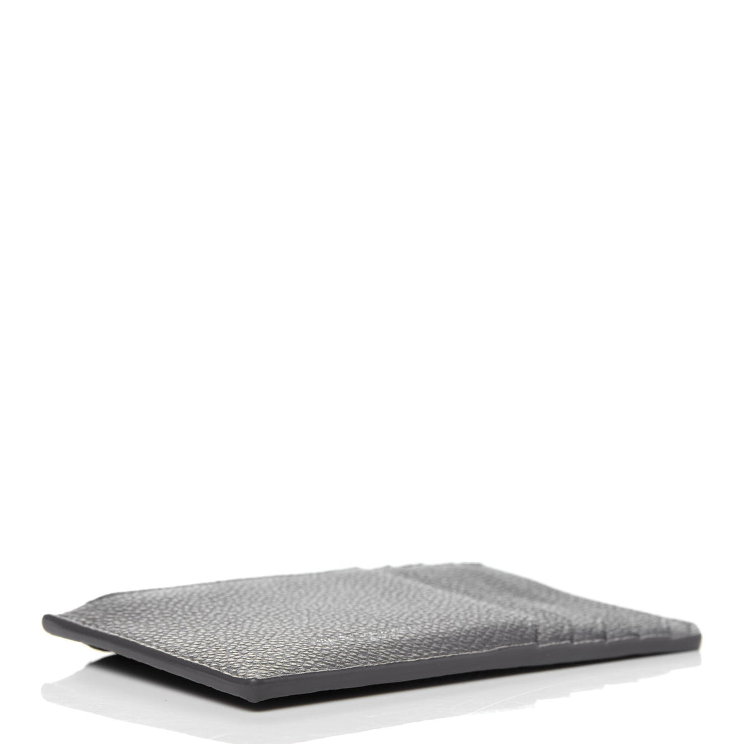 Grained Calfskin 5 Fragments Zip Pouch Card Holder Fog