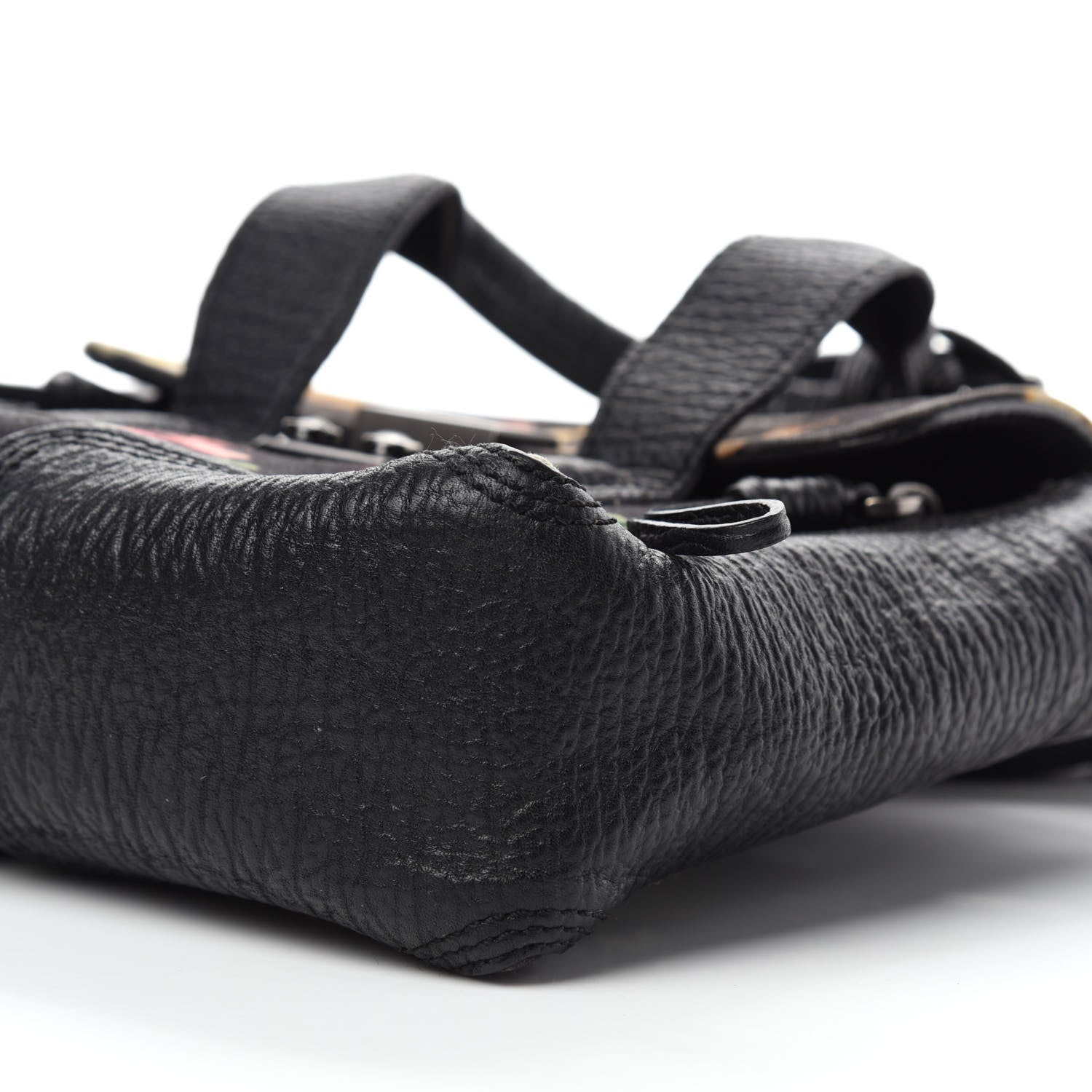 3.1 Phillip Lim Textured Calfskin Canvas Mini Floral Pashli Satchel Black Multicolor 10 of 12