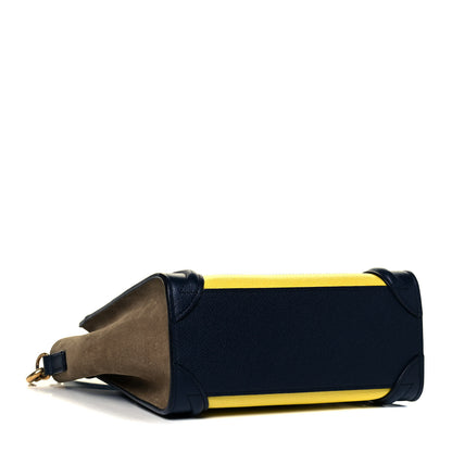 Celine Leige Calfskin Suede Tri-color Nano Luggage Multicolor 4 of 8