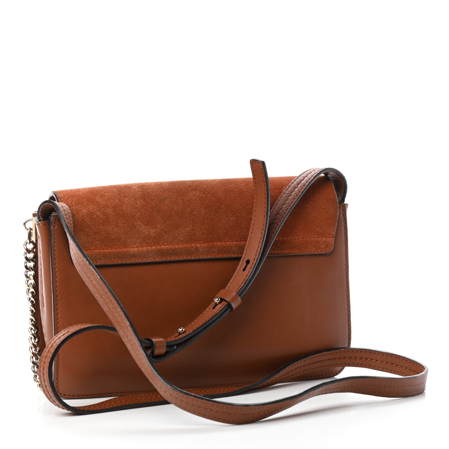 Chloe Suede Calfskin Small Faye Shoulder Bag Tobacco 3 of 9