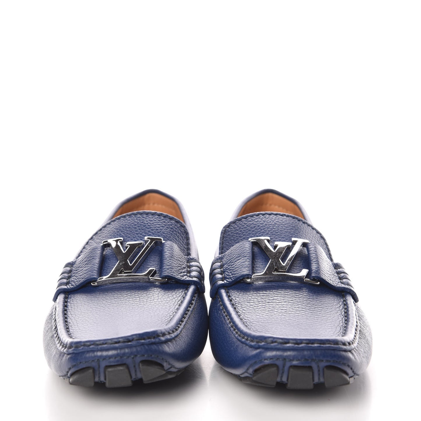 Calfskin Mens Monte Carlo Car Shoe Moccasin Loafers 7 Blue