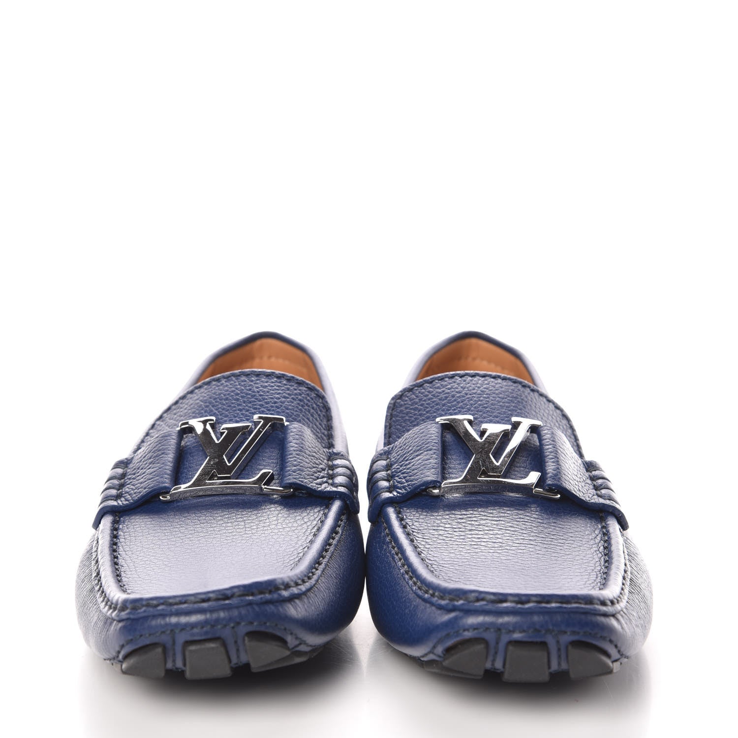Louis Vuitton Calfskin Mens Monte Carlo Car Shoe Moccasin Loafers 7 Blue 2 of 9