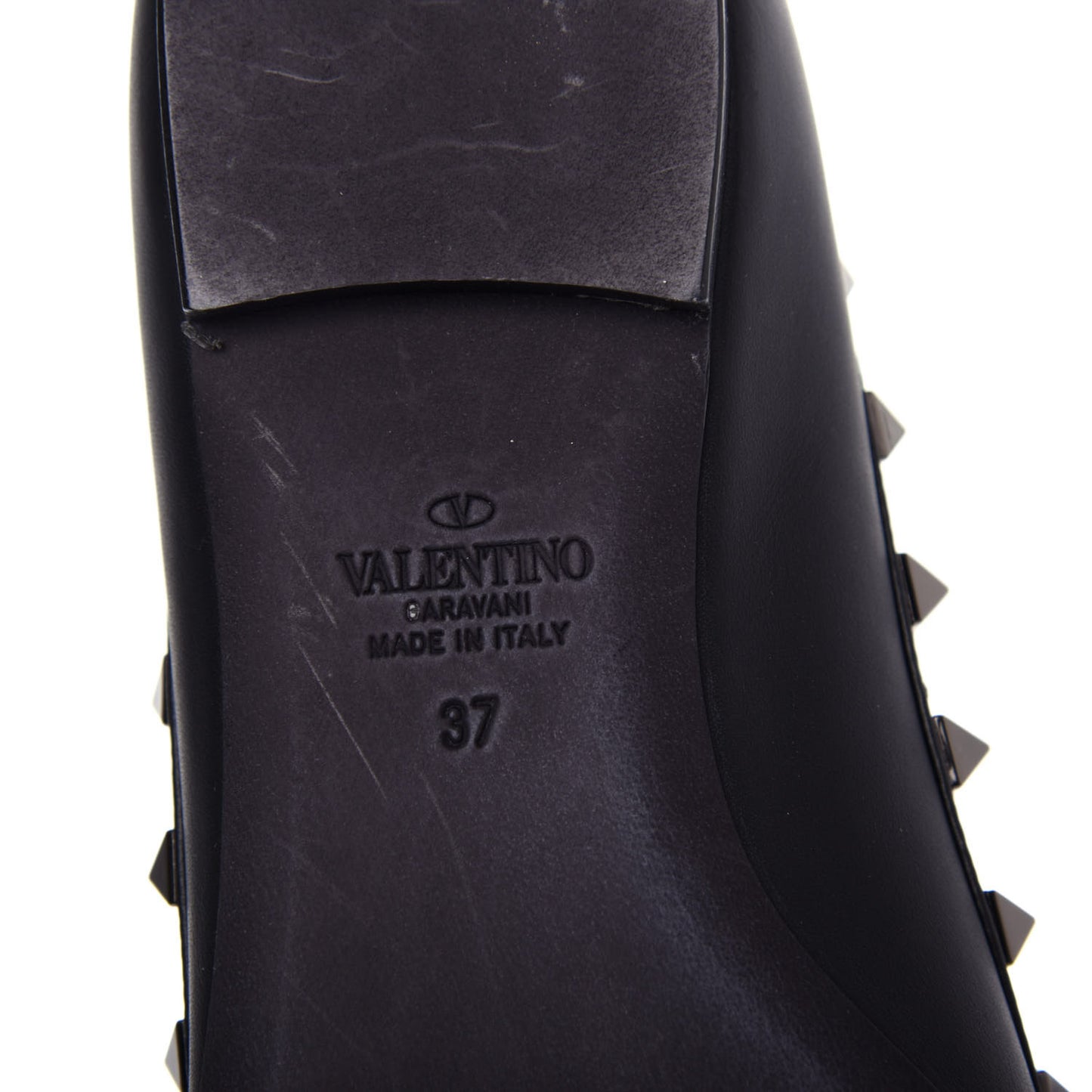 Nappa Rockstud Ballerina Flats 37 Black