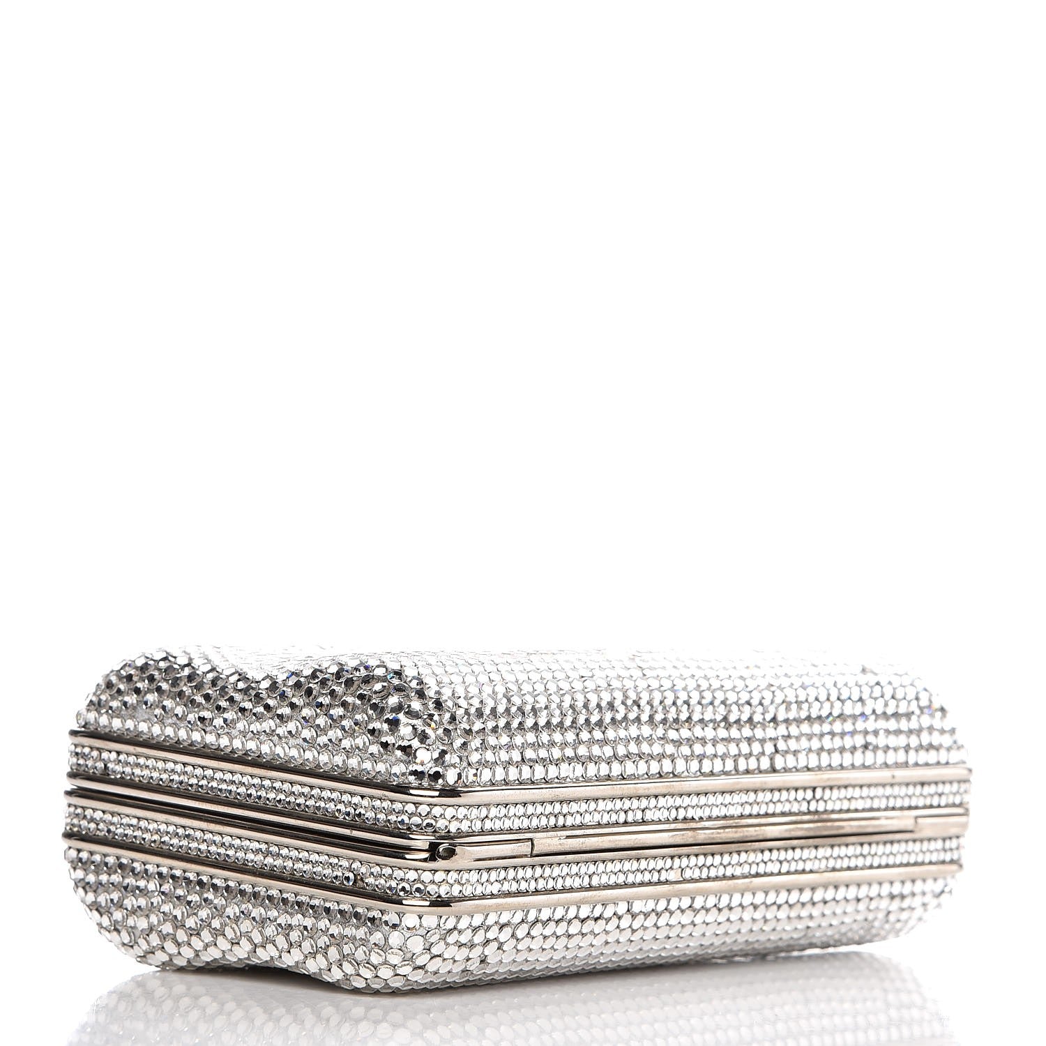 Judith Leiber Swarovski Crystal Minaudiere Clutch Silver 4 of 6