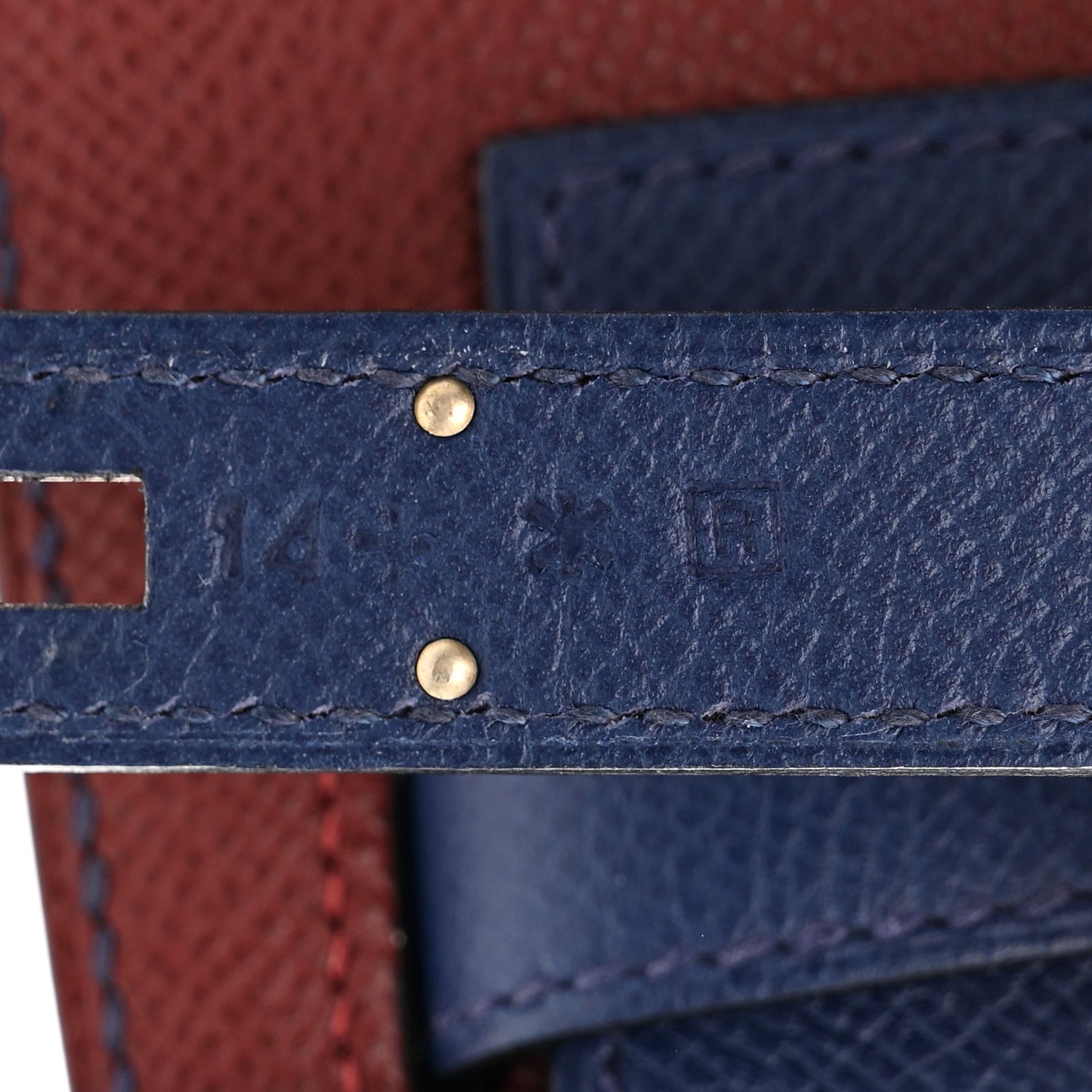Hermes Epsom Flag Kelly Sellier 35 Rouge H Bleu Saphir 7 of 11