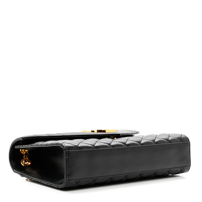 Saint Laurent Lambskin Mixed Matelasse Triquilt Medium Monogram Satchel Black 3 of 8