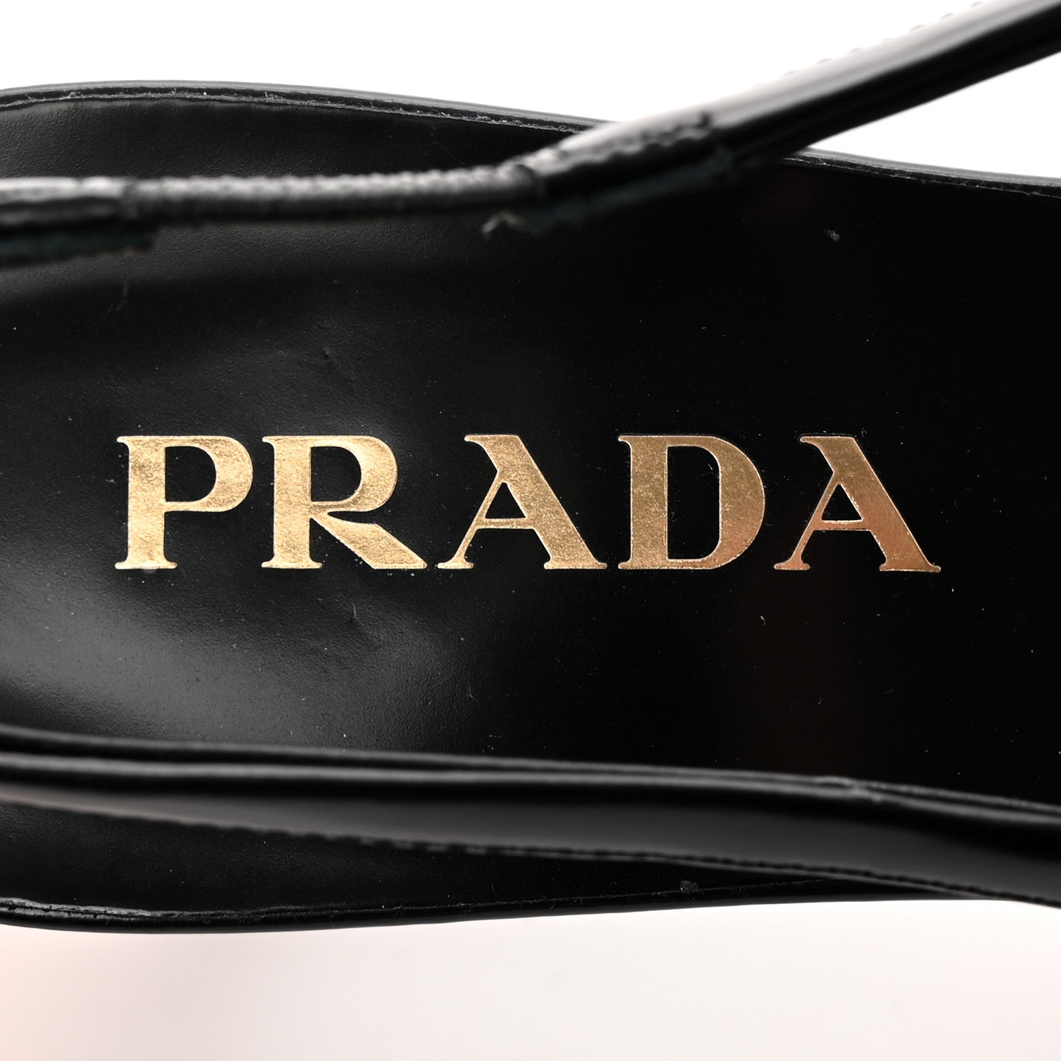 Prada Spazzolato Logo Pointed Toe 45mm Slingback Pumps 40 Black 7 of 12