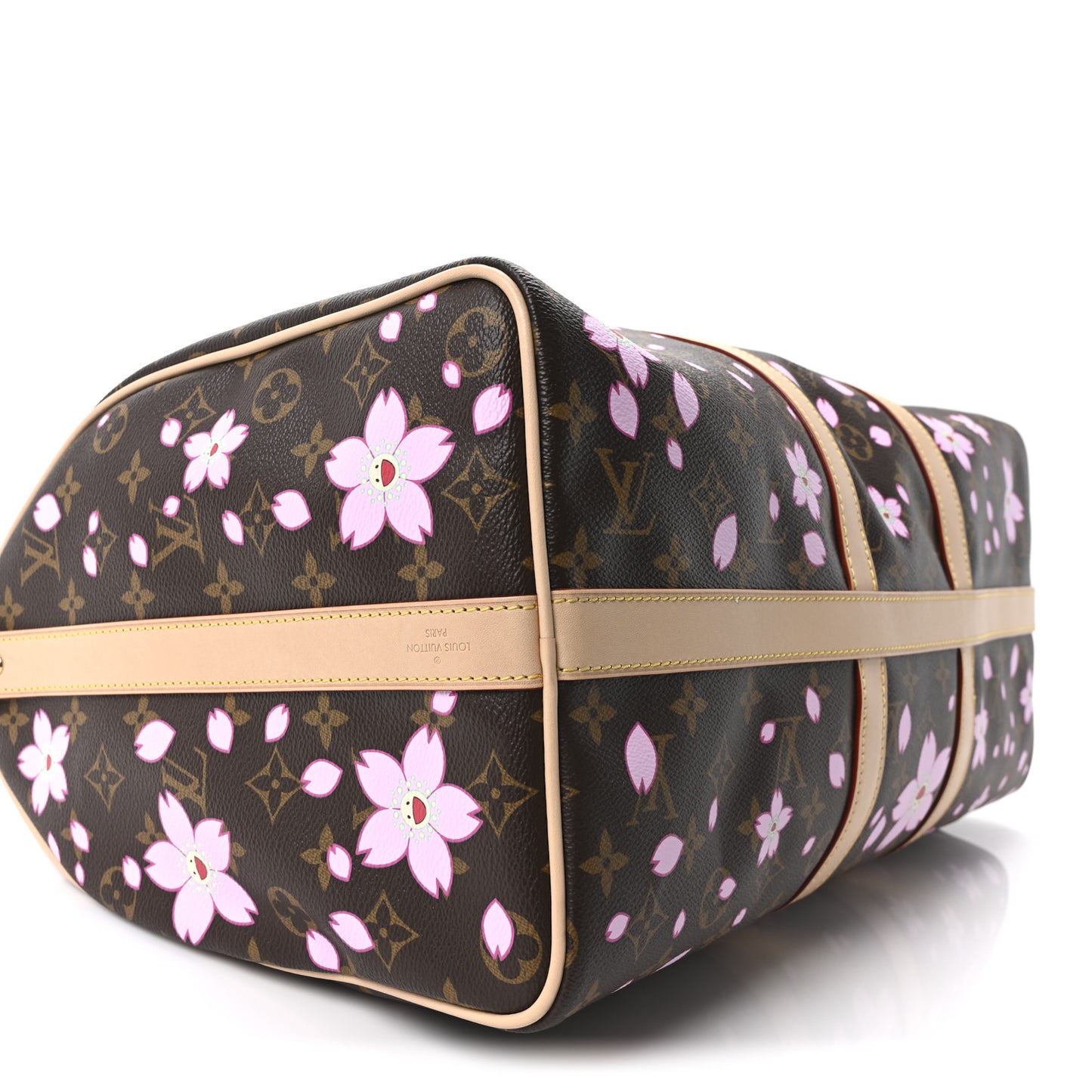 LV X TM Monogram Cherry Blossom Keepall Bandouliere 45 Sakura Brown