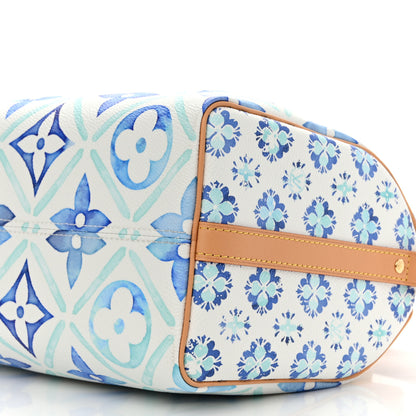 Louis Vuitton Monogram Tiles By The Pool Speedy Bandouliere 25 Lagoon Blue 9 of 9