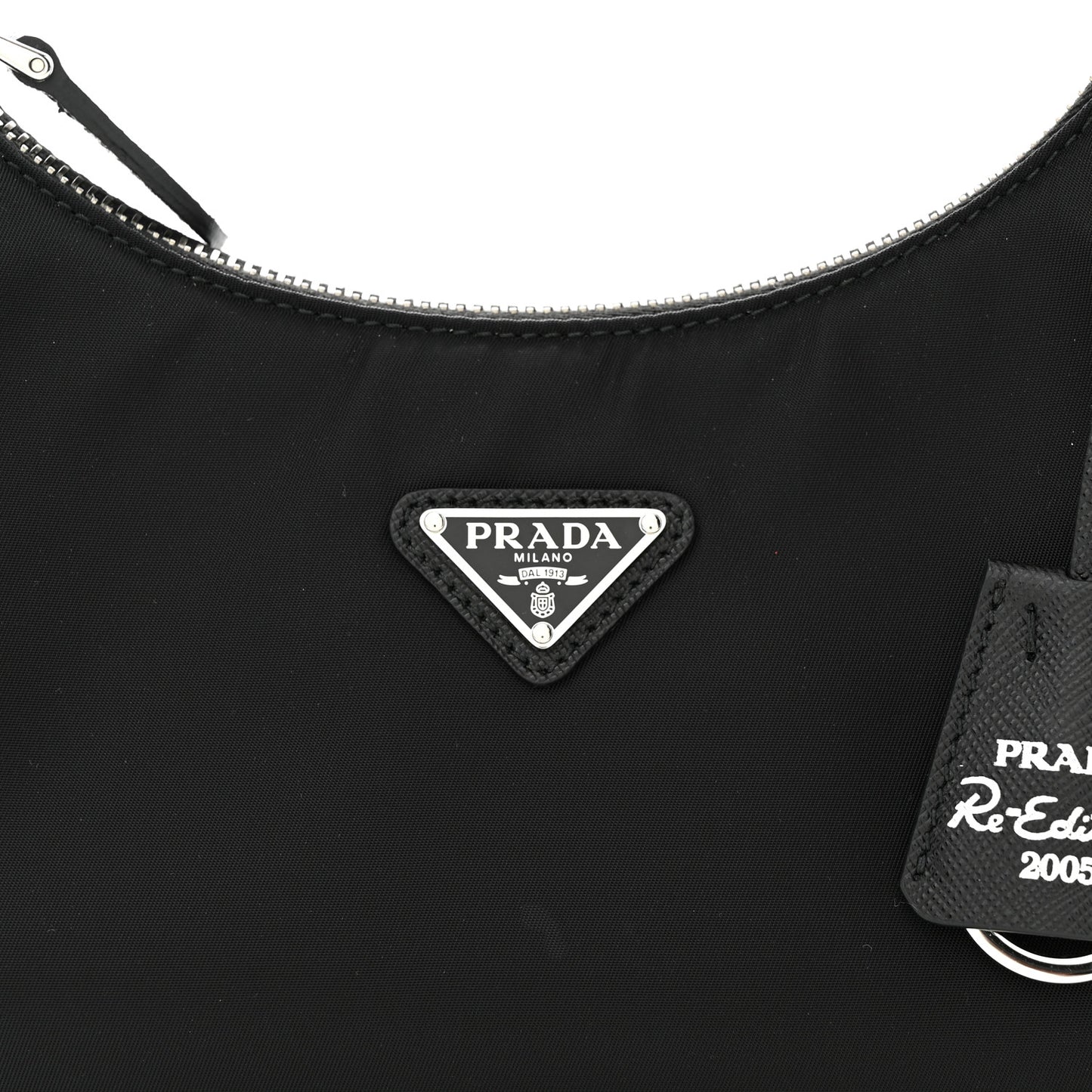 Tessuto Nylon Saffiano Mini Re-Edition 2005 Bag Black