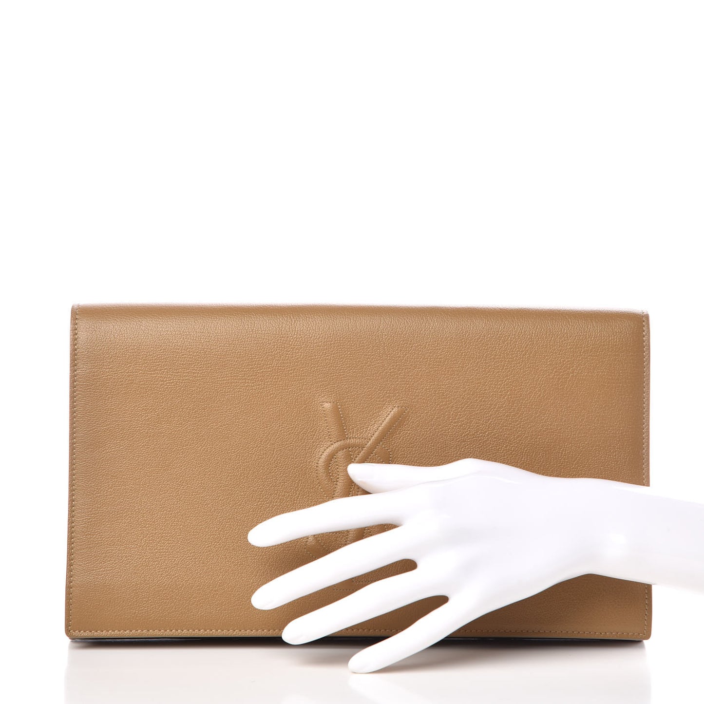 Calfskin Monogram Large Belle De Jour Clutch Beige
