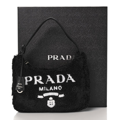 Prada Terry Cloth Mini Re-Edition 2000 Bag Black White 9 of 9