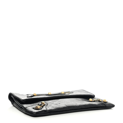 Balenciaga Agneau Giant 12 Gold Hardware Envelope Clutch Black 4 of 8