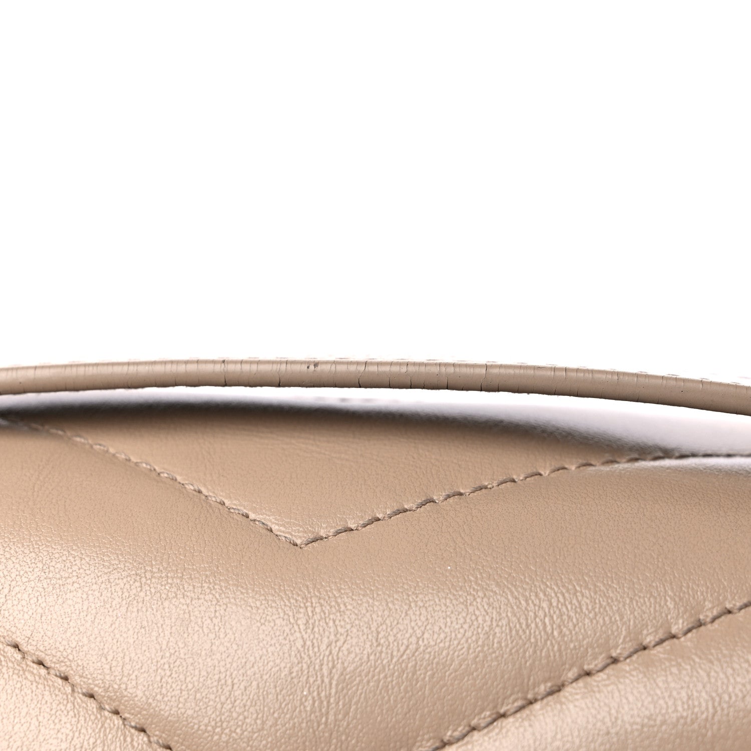 Saint Laurent Calfskin Y Quilted Monogram Small Loulou Chain Satchel Dark Beige 15 of 16