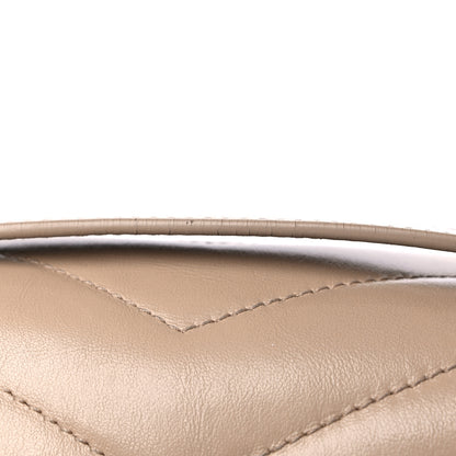 Saint Laurent Calfskin Y Quilted Monogram Small Loulou Chain Satchel Dark Beige 15 of 16