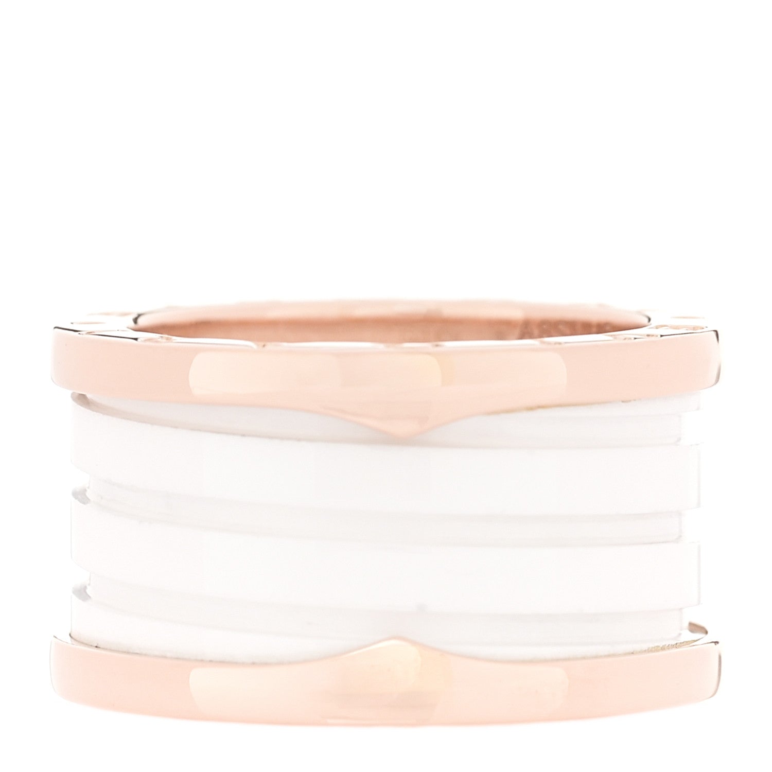 Bulgari 18K Rose Gold White Ceramic B.Zero1 Four-Band Ring 52 6 3 of 5