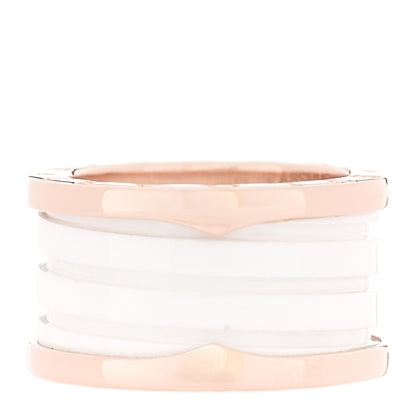 Bulgari 18K Rose Gold White Ceramic B.Zero1 Four-Band Ring 52 6 3 of 5