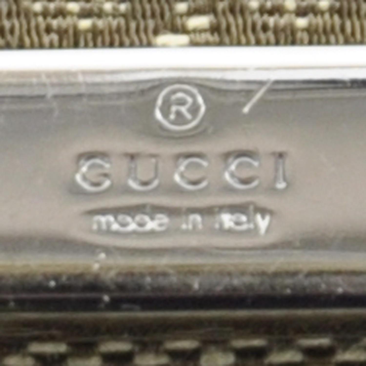 Gucci Monogram Metal Bar Continental Flap Wallet Beige Ebony Dark Brown 10 of 11