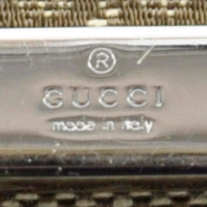 Gucci Monogram Metal Bar Continental Flap Wallet Beige Ebony Dark Brown 10 of 11
