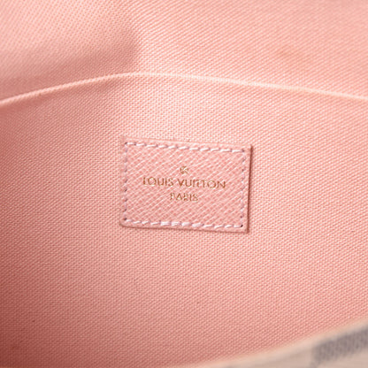 Louis Vuitton Damier Azur Pochette Felicie Chain Wallet Rose Ballerine 7 of 11