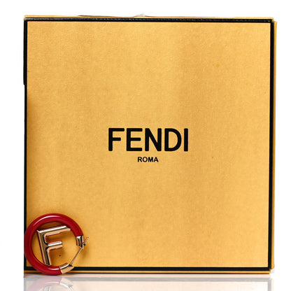 Fendi Metal F is Fendi Enamel Hoop Earring Red Gold 6 of 6