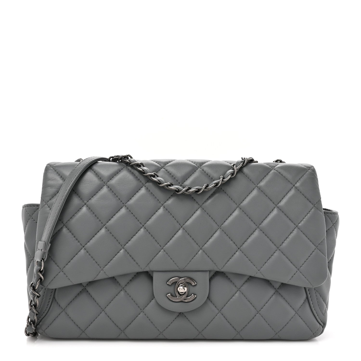 Chanel Lambskin Large Around Pockets Flap Dark Grey 1 of 15